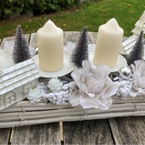 Adventní svícen dlouhý s dekoracemi